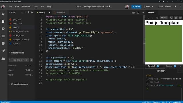 PixiJS Tutorial 1 - Get started in 1 minute