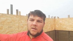 Свинарник из опилкобетона. Залил стены полностью