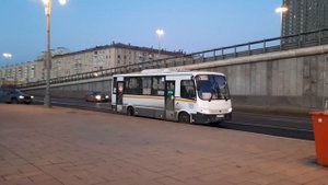 Автобус ПАЗ-320412-04 "ВЕКТОР"(CP CS) следует по маршруту 576к(Королёв-Москва(м.ВДНХ)