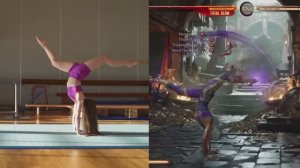 GYMNAST and MARTIAL ARTIST does SINDEL'S MOVES from MORTAL KOMBAT 1
