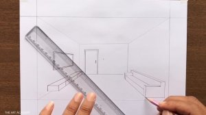 How to Draw a Room in 1-Point Perspective Step by Step | Easy Drawing