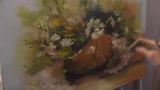 Видеоурок Сахарова Как научиться рисовать цветы, ромашки живопись для начинающих, уроки рисования смотреть онлайн