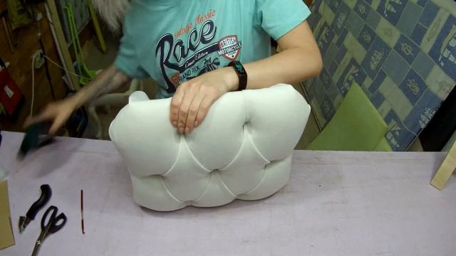 Табурет с капитоне/каретная стяжка. Capiton stool. смотреть онлайн