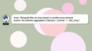 Array : Mongodb filter an array based on another array element