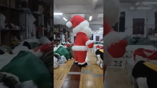 Red Walking Inflatable Santa Costume For Christmas Decoration