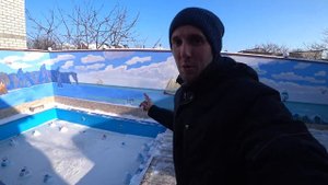Замерз бассейн своими руками. Первая зима и мороз -15. Бонус - экскурсия по побережью Азовского мор