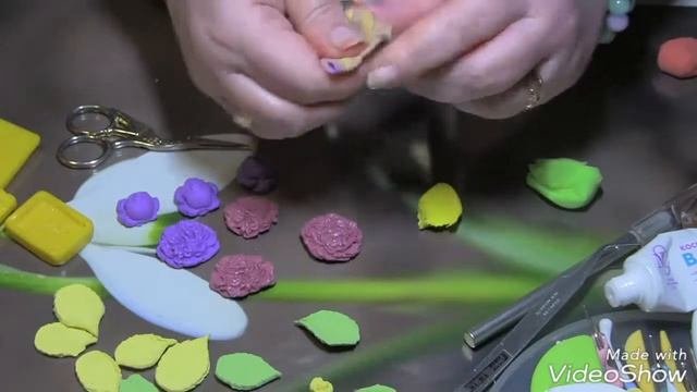 Лепим из полимерной глины. Смешиваем цвета(масляные краски+глина)!