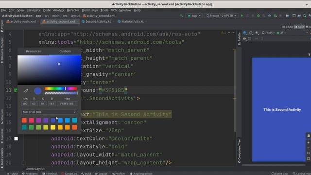 How to implement Activity Back button in android studio#SolutionCodeAndroid\back button in android