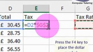 Free Excel 2013 Training - Absolute References or Dollar Signs (Computer Tutoring)