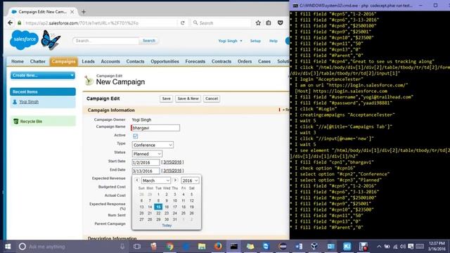 Salesforce Test Automation using Selenium and Codeception framework смотреть онлайн