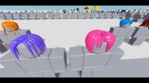 Roblox Short Thin Spiky Blue Hair and Short Thick Spiky Pink Hair