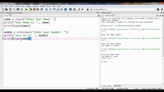 How to take input from user in python || Comments in Python || Python Programming Tutorials in Hind