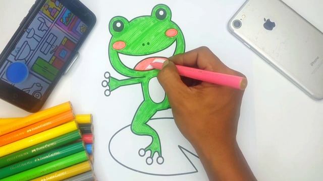 let's learn to color part 3 | Cute Frog | coloring cute frog смотреть онлайн