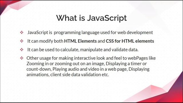 Basics of JavaScript,  HTML DOM and JavaScript Selectors