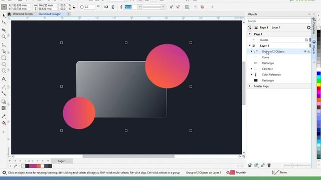 How to make Glass Card Design in CorelDraw | Glass Effect | CorelDrawDesign смотреть онлайн