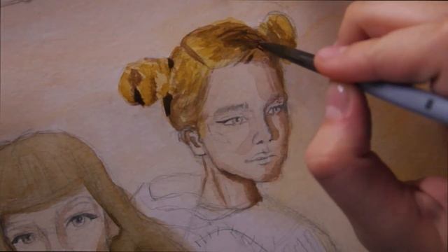 Рисую акварелью девушек // на карантине смотреть онлайн