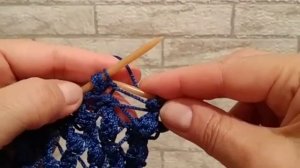 Ажурный узор спицами №5 «Сетка с узелками» ⚡ Knitting pattern