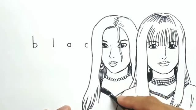 VERY EASY , how to turn words BLACKPINK into CARTOON for KIDS / how to draw blackpink