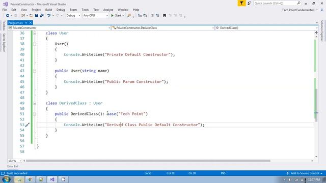 Private Constructor C# | Constructor in C# | #techpointfundamentals