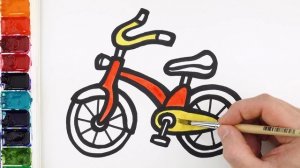 Рисуем и раскашиваем велосипед! \\ Рисование для мальчиков! Давайте рисовать  вместе!