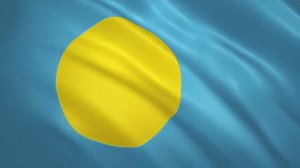 Развевающийся флаг Палау / Waving Flag of Palau