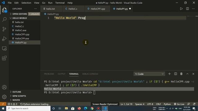 "Hello World" Program in Top 5 Programming Languages.|||| смотреть онлайн