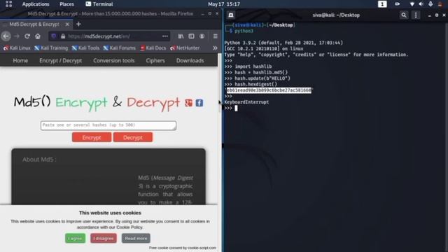 cryptography hashing in python3 in tamil