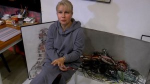 В мастерской художницы Ольги Иордан #Ольга_Иордан #Графика #Мастерская_художника