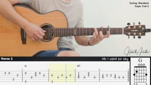 Until I Found You (Easy Version) - Stephen Sanchez | Fingerstyle Guitar | TAB + Chords + Lyrics