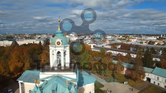 Ярославль. Музей-заповедник. Центр, золотая осень. Аэросъемка