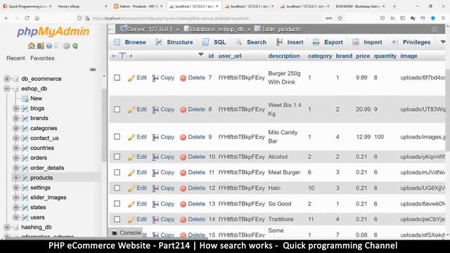 #214 PHP Ecommerce website development | How MYSQL search works | MVC OOP - Quick programming