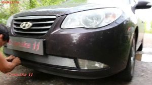 Защита радиатора HYUNDAI ELANTRA IV (HD) 2006-2010г.в. (Хром) - strelka11.ru