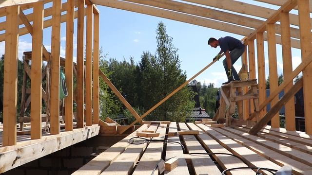 Установка стропил двухскатная крыша своими руками