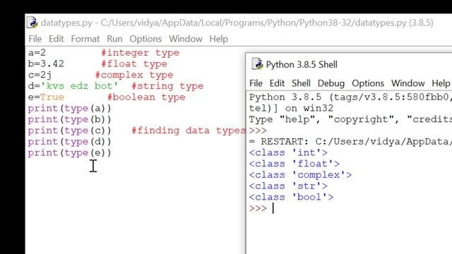 PYTHON FOR BEGINNERS TUTORIALS IN TELUGU | Python Data Types |  Data Types Int,float,boolean | 2021
