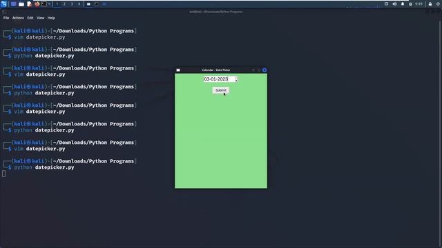 Calendar GUI - Date Picker using Tkinter | Python Mini Project - Leisure Codes