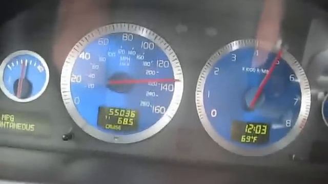 Volvo V70R 6th Gear pull from 80MPH to 155MPH смотреть онлайн
