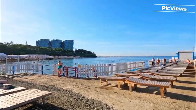 Погода в Анапе сегодня 14 июня 2024. Пляж Высокий Берег. Анапа. Чёрное море. Отдых в Анапе 2024