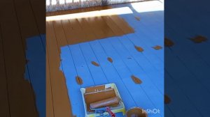 Беседка. Покрасили пол.