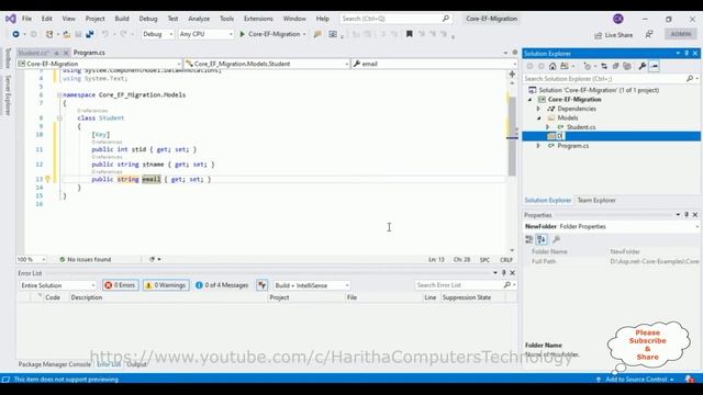 Entity framework Core Migrations First Console Application