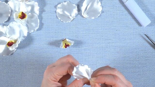Делаю Белую Орхидею Кашпо  канзаши ? цветы ? DIY