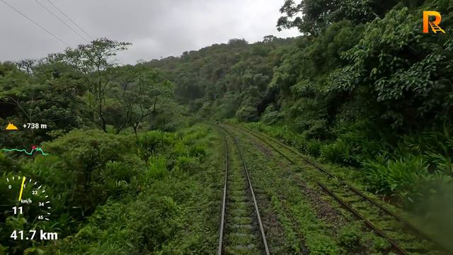 Rainy Cab Ride Curitiba - Morretes (Serra Verde Express, Brazil) - train driver's view in 4K смотреть онлайн