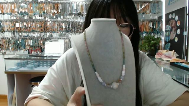 20240611-02 Natural turquoise and orange spiny oyster with pink opal roundle beads 925 silver beads