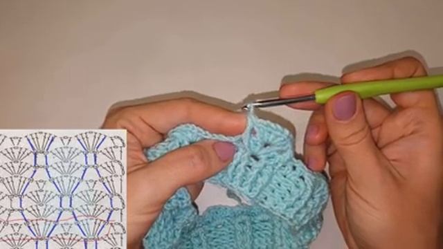 Снуд крючком для шапки "Весенняя с листиками" Рельефными столбиками