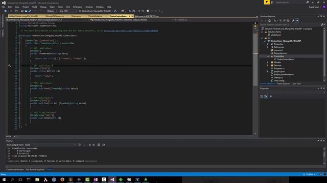 Dotnet Core - MongoDb - A simple Web API