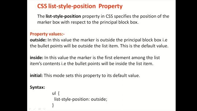 CSS List Style Position in Hindi(Part-55)for beginners | What is list style-position property in CS
