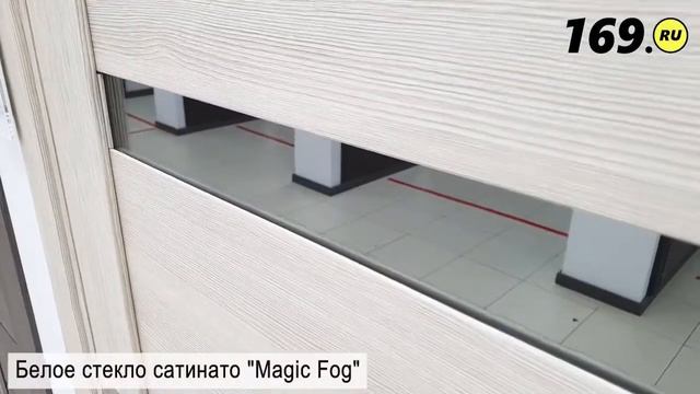 Дверь межкомнатная из эко шпона «Порта 30» Cappuccino Veralinga остекление Сатинато белое смотреть онлайн