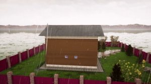 Визуализация бани 2 этажа из газобетона