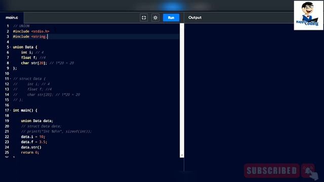 C programming union & bit fields practical session in tamil #happycoding #cprogramming #tamil #unio