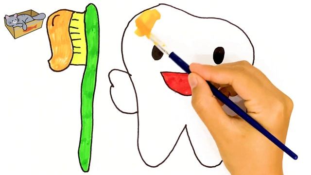 How to draw tooth? Рисование зуб для малышей| Bolalar uchun oson rasm chizish| draw easy