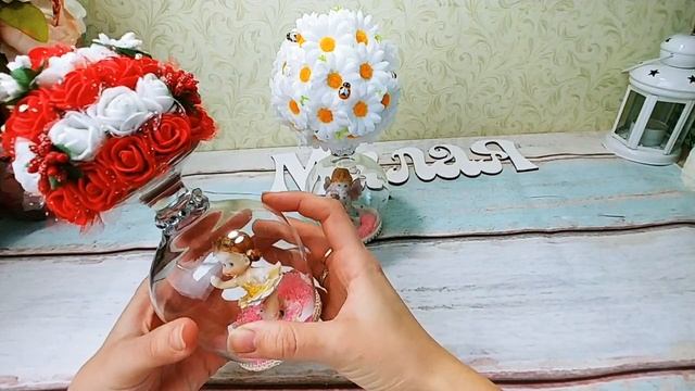 Топиарий на бокале своими руками. Цветочный топиарий. Сувенир на 8 марта.